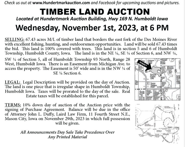 Timber Land Auction Hundertmark Auction